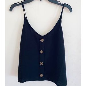 Black tank top with buttons